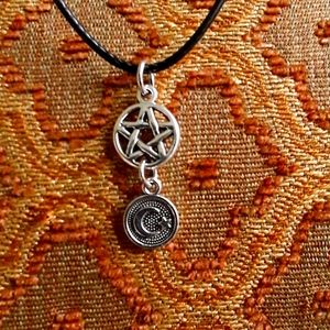 Pentagram, Moon & Star Necklace